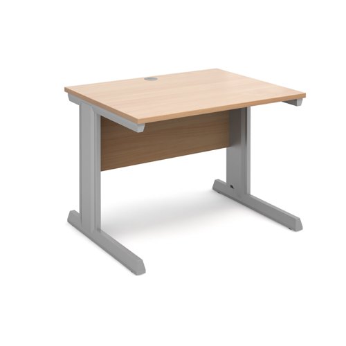 Vivo straight desk 1000mm x 800mm - silver frame, beech top Office Desks V10B