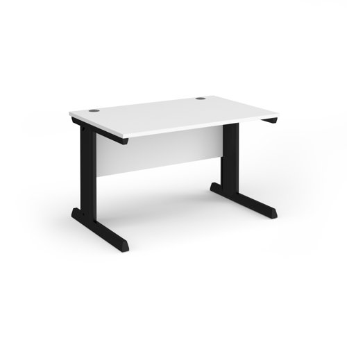 Vivo straight desk 1200mm x 800mm - black frame, white top