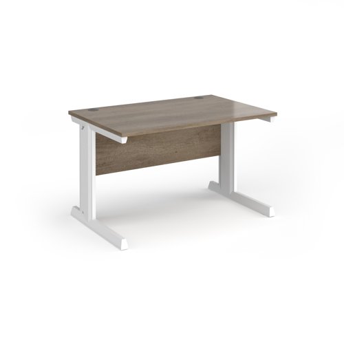 Vivo straight desk 1200mm x 800mm - white frame, Nebraska Oak top