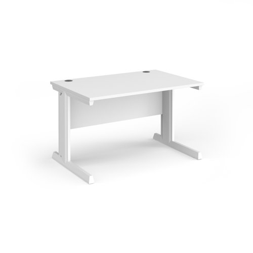 Vivo straight desk 1200mm x 800mm - white frame, white top