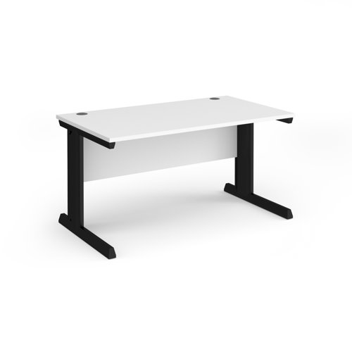 Vivo straight desk 1400mm x 800mm - black frame, white top