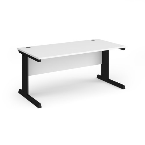 Vivo straight desk 1600mm x 800mm - black frame, white top