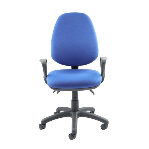 Vantage 200 3 lever asynchro operators chair with fixed arms - blue V201-00-B Buy online at Office 5Star or contact us Tel 01594 810081 for assistance
