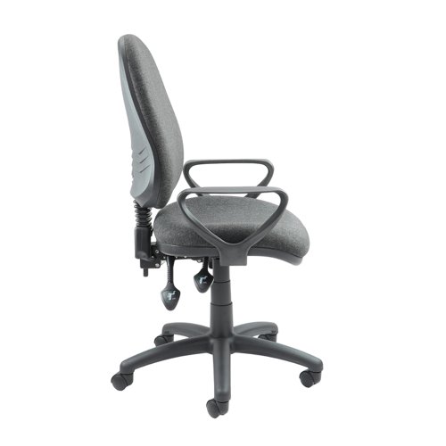 Vantage 200 3 lever asynchro operators chair with fixed arms - charcoal