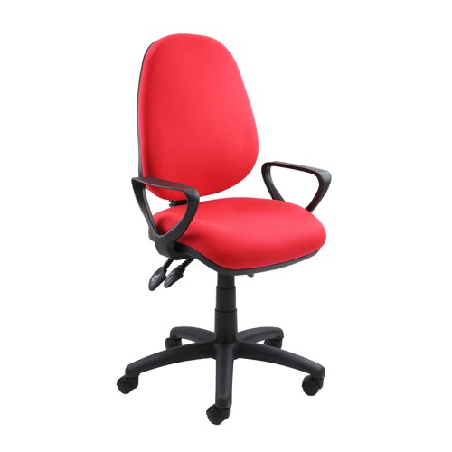 Vantage 200 3 lever asynchro operators chair with fixed arms - red