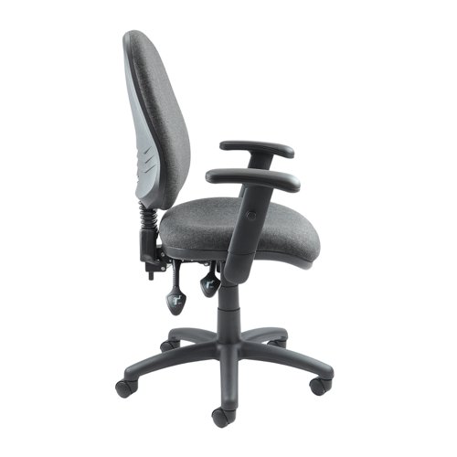 Vantage 200 3 lever asynchro operators chair with adjustable arms - charcoal | V202-00-C | Dams International