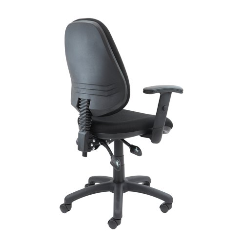 V202-00-K Vantage 200 3 lever asynchro operators chair with adjustable arms - black