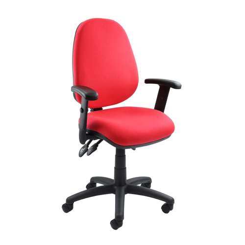 Vantage 200 3 lever asynchro operators chair with adjustable arms - red