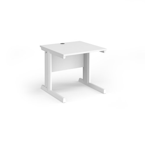 Vivo straight desk 800mm x 800mm - white frame, white top