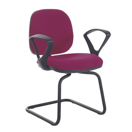 Jota fabric visitors chair with fixed arms - made to order