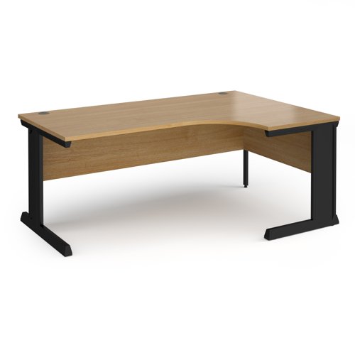Vivo right hand ergonomic desk 1800mm - black frame, oak top
