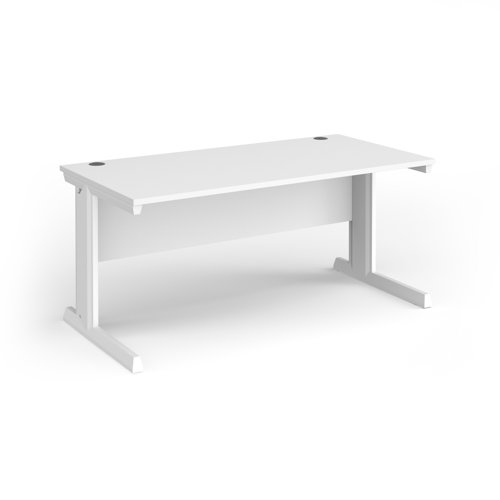 Vivo straight desk 1600mm x 600mm - white frame, white top