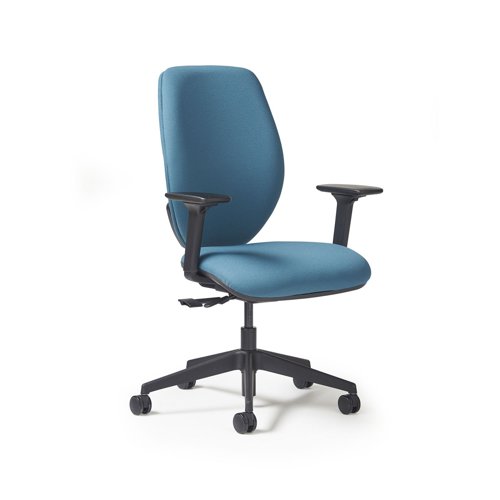 Virgil fabric task chair, integrated seat slide, back height adjustment, synchronised mechanism, inflatable lumbar pump, 4D arms - made to order