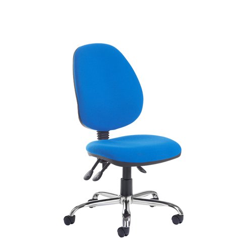 Jota High fabric back asynchro operator chair with no arms and chrome base - made to order