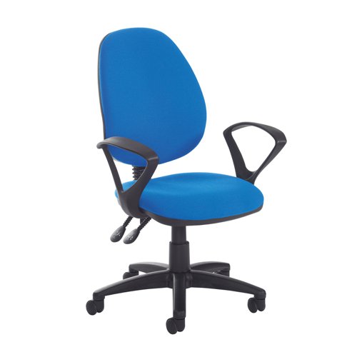 Jota High fabric back asynchro operator chair with fixed arms and lumbar - made to order