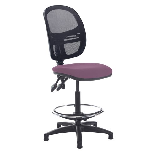 Jota mesh back draughtsmans chair with no arms - Bridgetown Purple