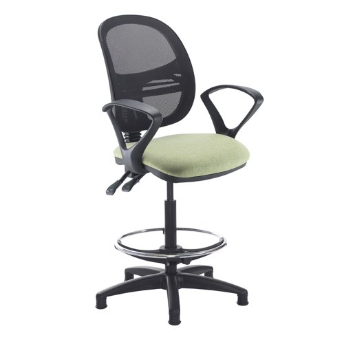 Jota mesh back draughtsmans chair with fixed arms - made to order