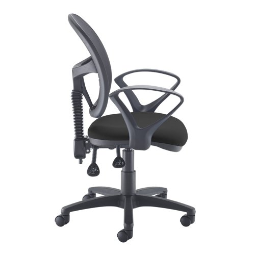 Jota Mesh medium back operators chair with fixed arms - black Office Chairs VMH11-000-BLK