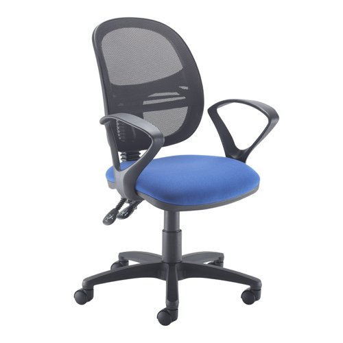 Jota Mesh medium back operators chair with fixed arms - blue VMH11-000-BLU Buy online at Office 5Star or contact us Tel 01594 810081 for assistance