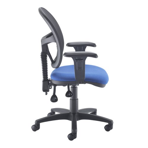 Jota Mesh medium back operators chair with adjustable arms - blue Office Chairs VMH12-000-BLU