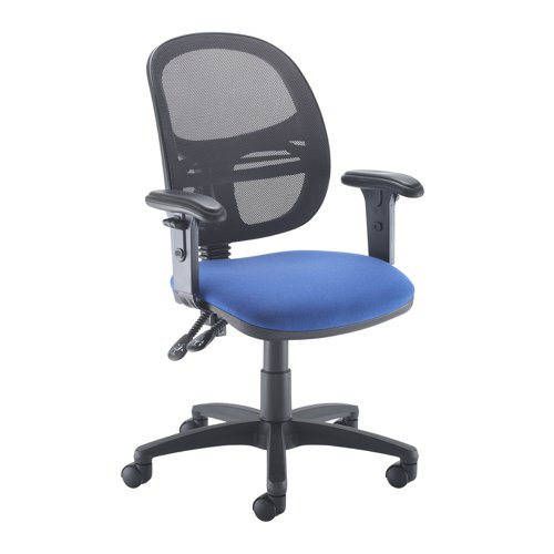 Jota Mesh medium back operators chair with adjustable arms - blue Office Chairs VMH12-000-BLU