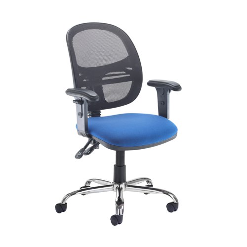 Jota Mesh medium back operators chair with adjustable arms and chrome base - made to order