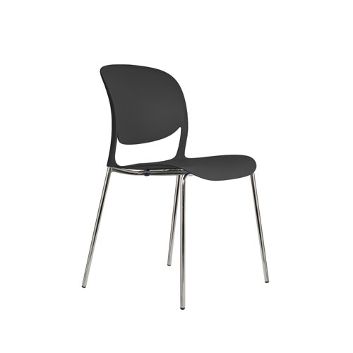 Verve multi-purpose chair with chrome 4 leg frame - black