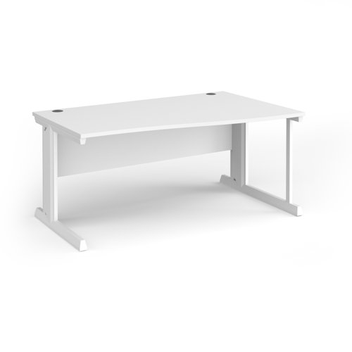 Vivo right hand wave desk 1600mm - white frame, white top