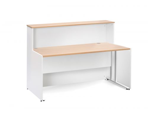 Welcome Maestro 25 Reception Desk 1462x890mm White Body/Beech Top WD2514B