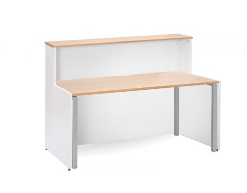 Welcome Adapt Reception Desk 1462x890mm White Body/Beech Top WDAD14B