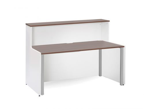 Welcome Adapt Reception Desk 1462x890mm White Body/Walnut Top WDAD14W