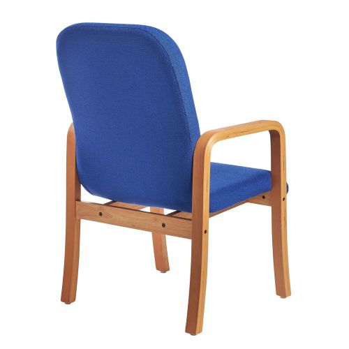 Yealm modular beech wooden frame chair with double arms 540mm wide - blue