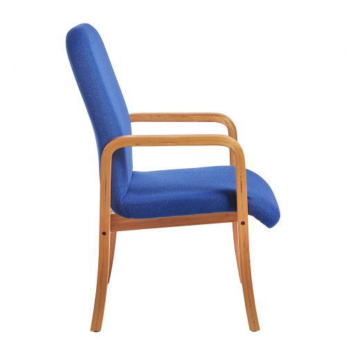 Yealm modular beech wooden frame chair with double arms 540mm wide - blue