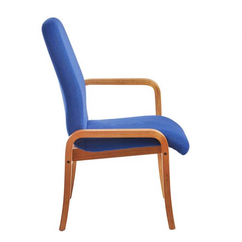 Yealm modular beech wooden frame chair with left hand arm 540mm wide - blue