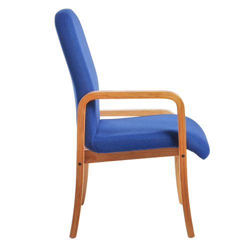 Yealm modular beech wooden frame chair with right hand arm 540mm wide - blue