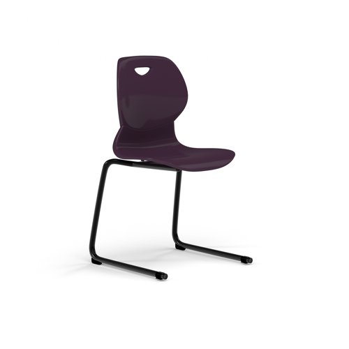 Zara - Multi-Purpose Chair Grape, Reverse Cantilever Black Base