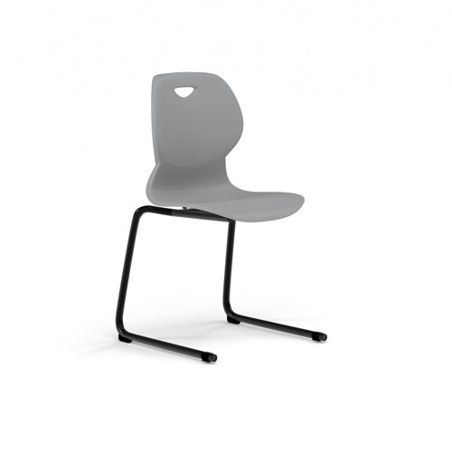 Zara - Multi-Purpose Chair Grey, Reverse Cantilever Black Base