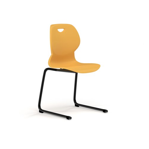 Zara - Multi-Purpose Chair Marigold, Reverse Cantilever Black Base