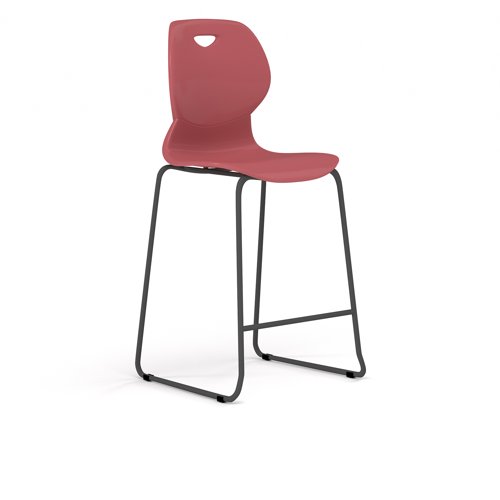 Zara - Multi-Purpose Chair Coral, Stool Sled Black Base