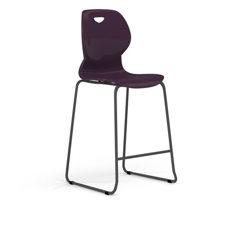 Zara - Multi-Purpose Chair Grape, Stool Sled Black Base
