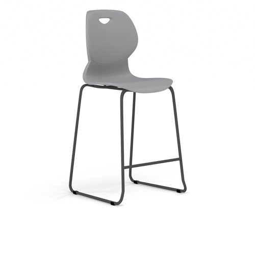 Zara - Multi-Purpose Chair Grey, Stool Sled Black Base