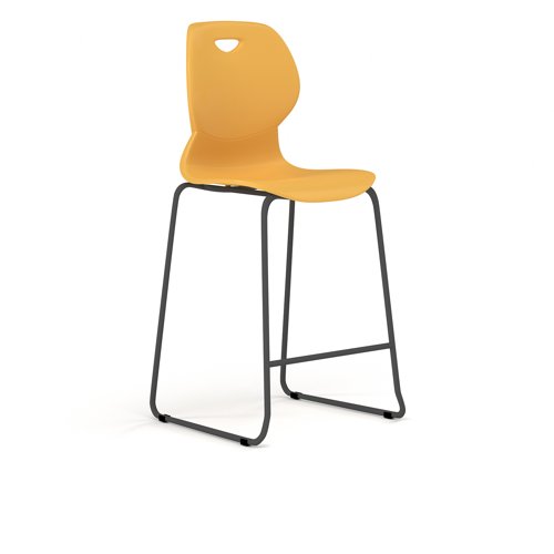 Zara - Multi-Purpose Chair Marigold, Stool Sled Black Base