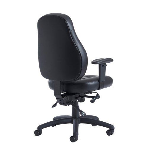 Zeus medium back 24hr task chair - black faux leather Dams International