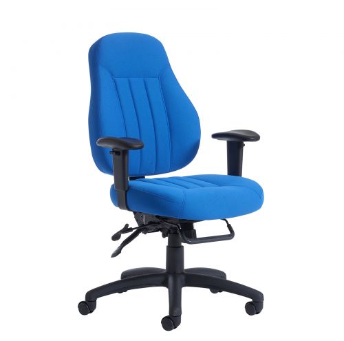 Zeus medium back fabric 24hr task chair - blue