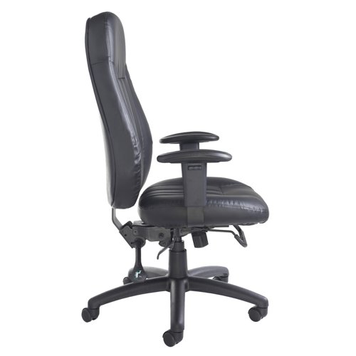 Zeus high back 24hr task chair - black faux leather Dams International