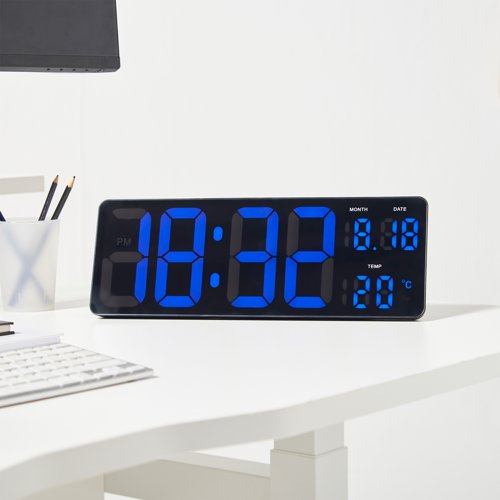 ZEWC Zeneth digital LED multifunctional wall or table clock - Black