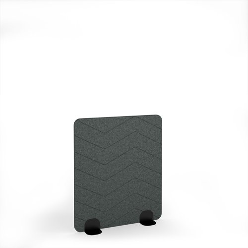 Zigzag Acoustic Floor Standing Black Metal Base Legs 1200w 1400h - Moonlight Grey