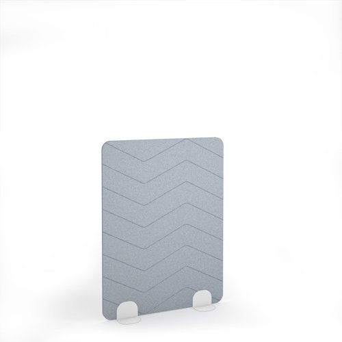 Zigzag Acoustic Floor Standing White Metal Base Legs 1200w 1600h - Light Grey