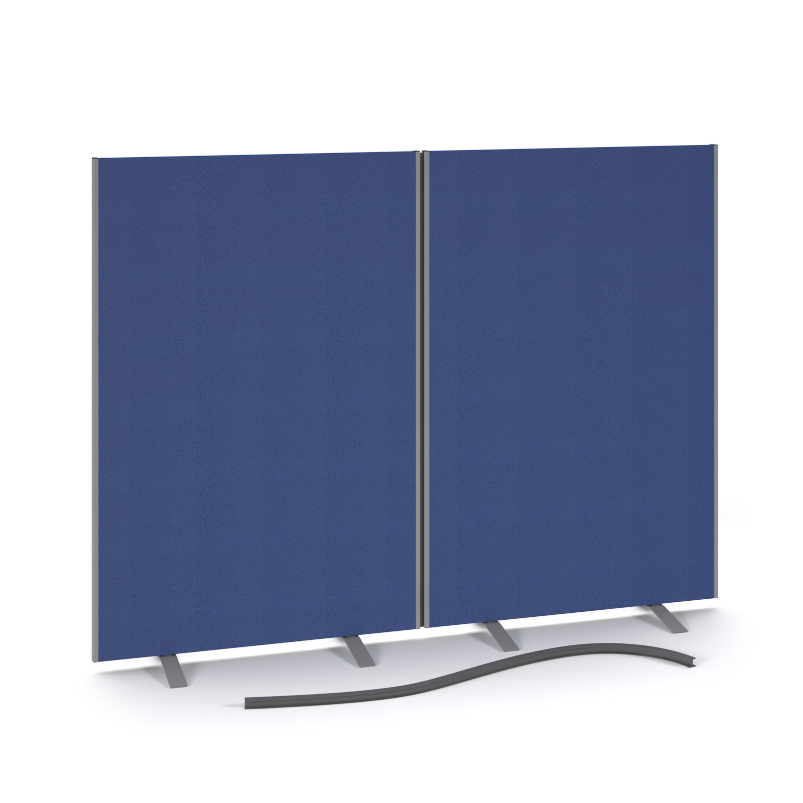Floor standing fabric screen 2 way panel linking strip