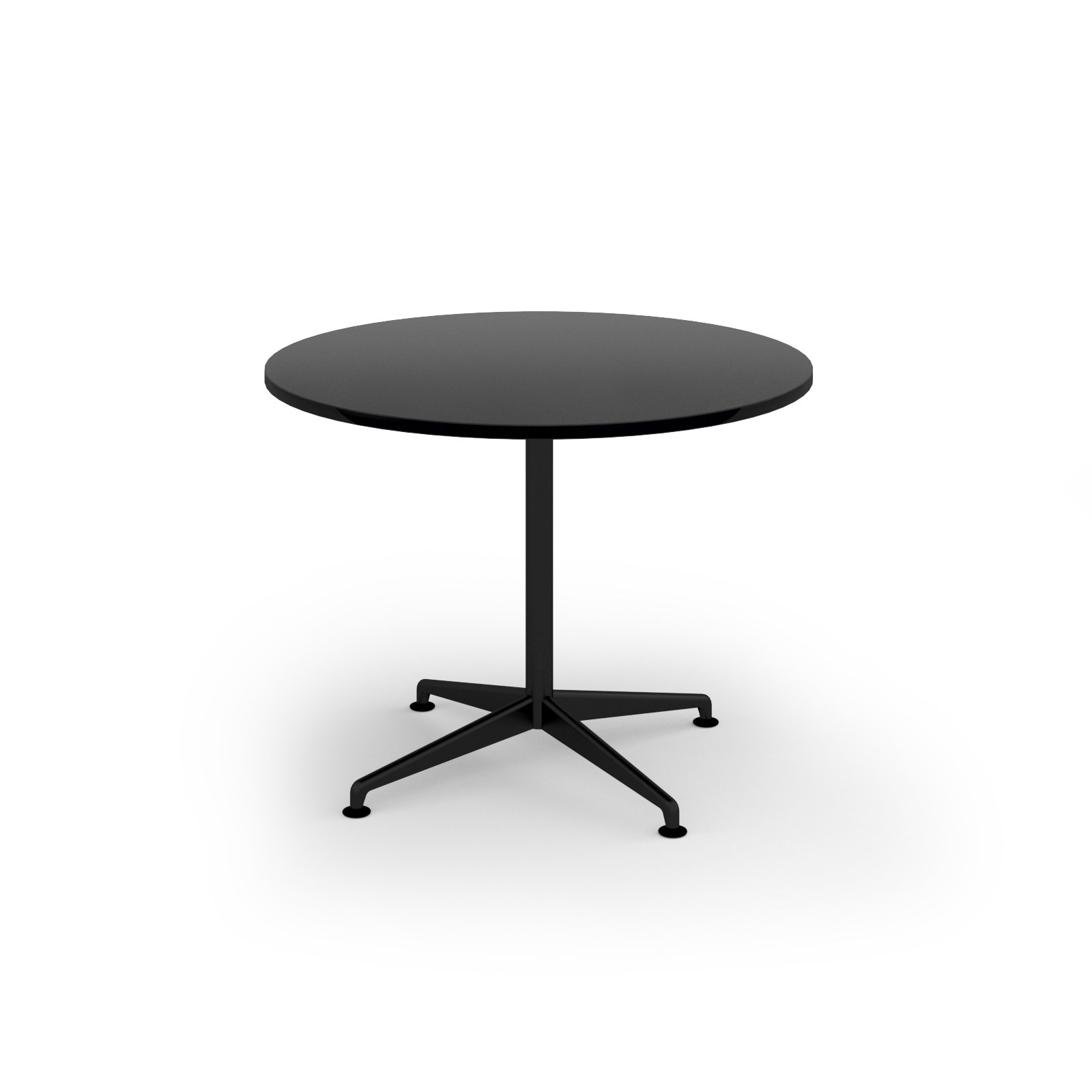 Loft circular dining table 1000 dia black frame black top